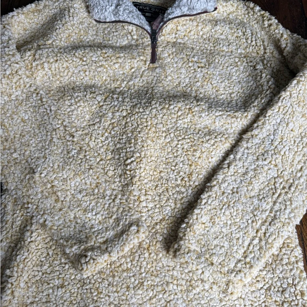 True Grit Men's Yellow Zip-Up‎ Sherpa Sweater